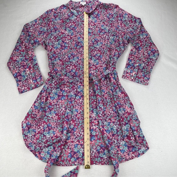 J Crew Dress Womens 2X Floral Shirt Button Up Lightweight Waist Tie Bloomcore - Picture 11 of 12